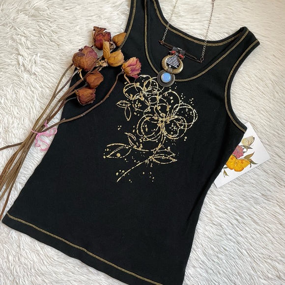 y2k Prospirit athletic gear black and gold tank - Picture 14 of 14